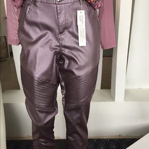 Faux leather pants